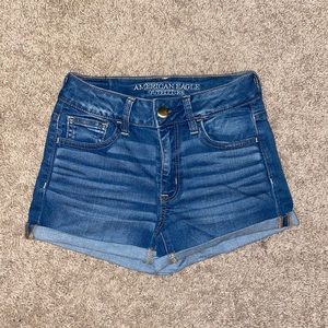 American Eagle Hi Rise Jean Shorts Size 0